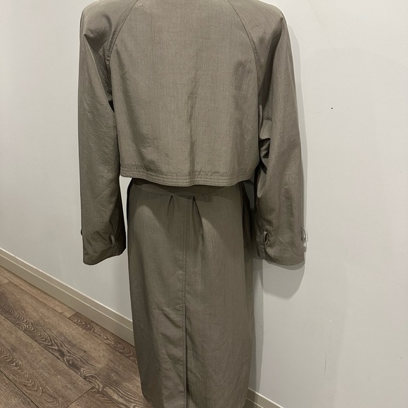 Vintage Junior Gallery trench-coat sage green maxi length SZ 13/14 EUC - Picture 10 of 12